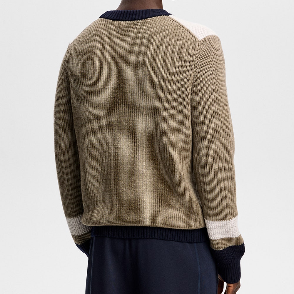 J.Lindeberg Golf Jumper - Stan CB Chunky Knit - Brindle AW26