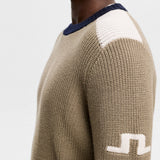 J.Lindeberg Golf Jumper - Stan CB Chunky Knit - Brindle AW26