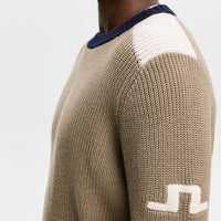 J.Lindeberg Golf Jumper - Stan CB Chunky Knit - Brindle AW26