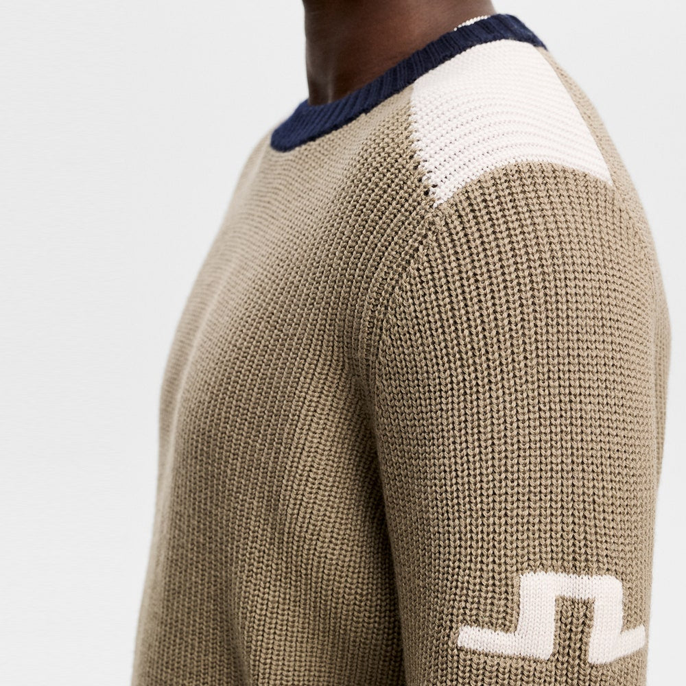 J.Lindeberg Golf Jumper - Stan CB Chunky Knit - Brindle AW26