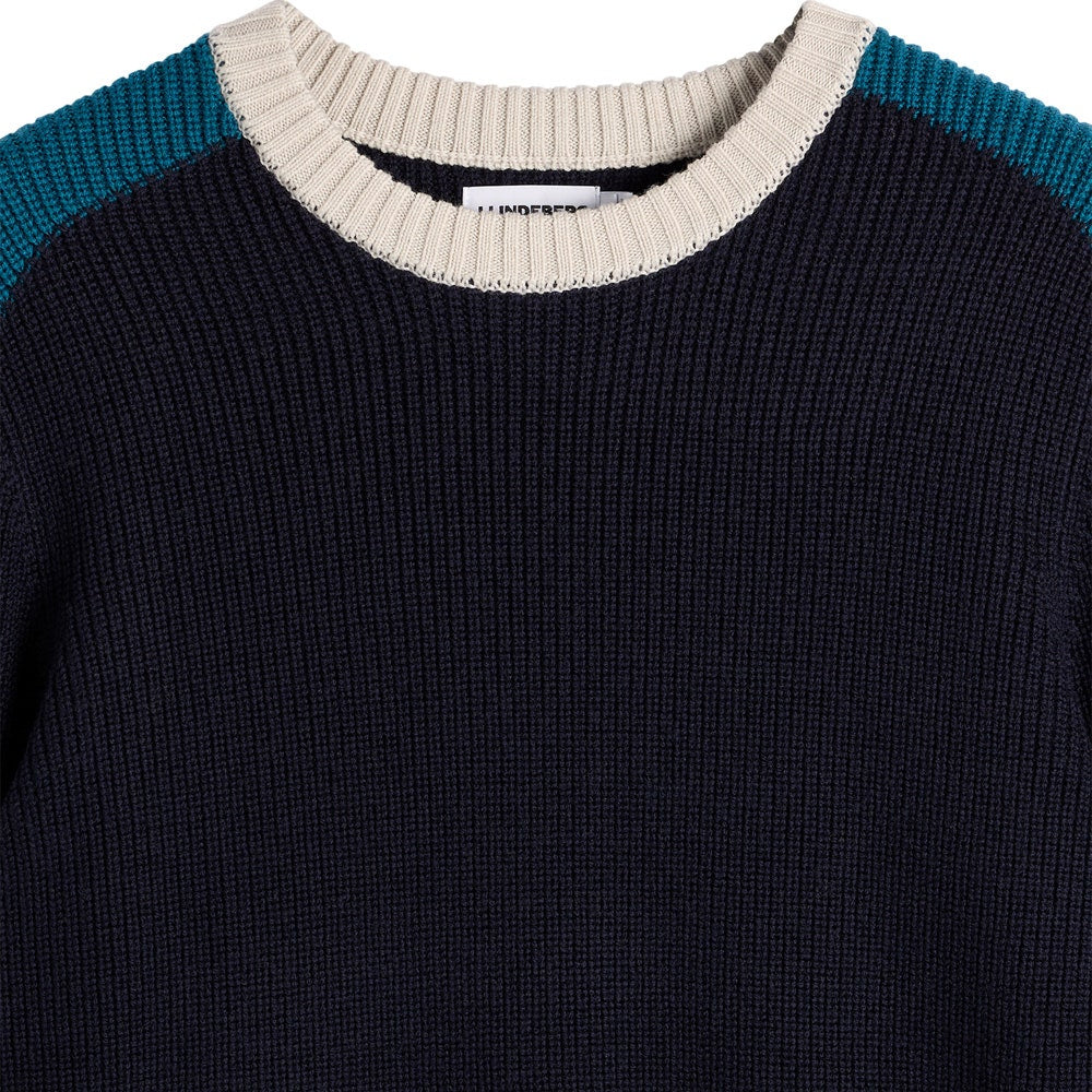 J.Lindeberg Golf Jumper - Stan CB Chunky Knit - JL Navy AW26