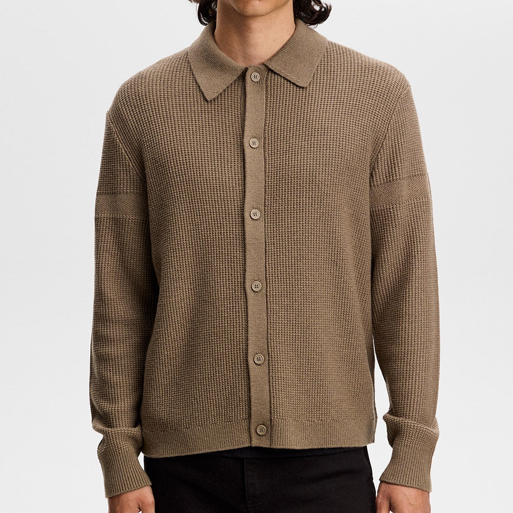 J.Lindeberg Golf Jumper - Willem Cardigan - Brindle AW26