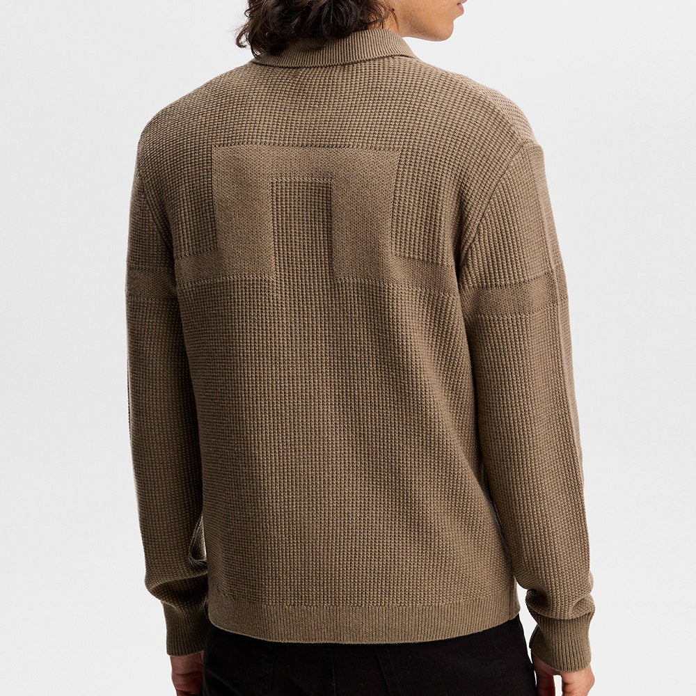 J.Lindeberg Golf Jumper - Willem Cardigan - Brindle AW26