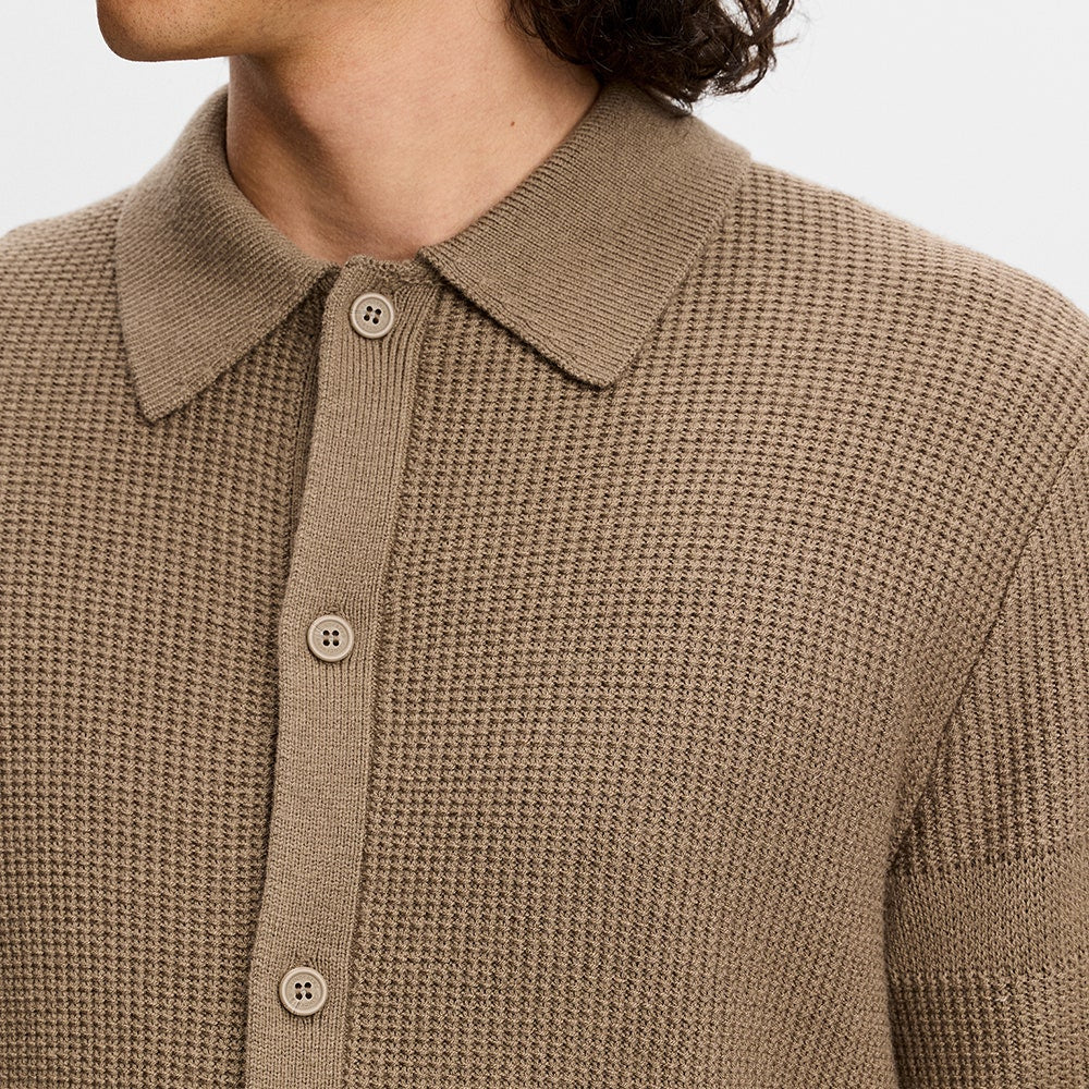 J.Lindeberg Golf Jumper - Willem Cardigan - Brindle AW26