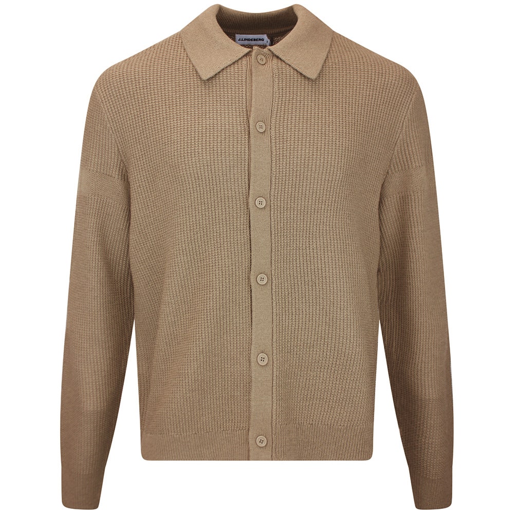 J.Lindeberg Golf Jumper - Willem Cardigan - Brindle AW26