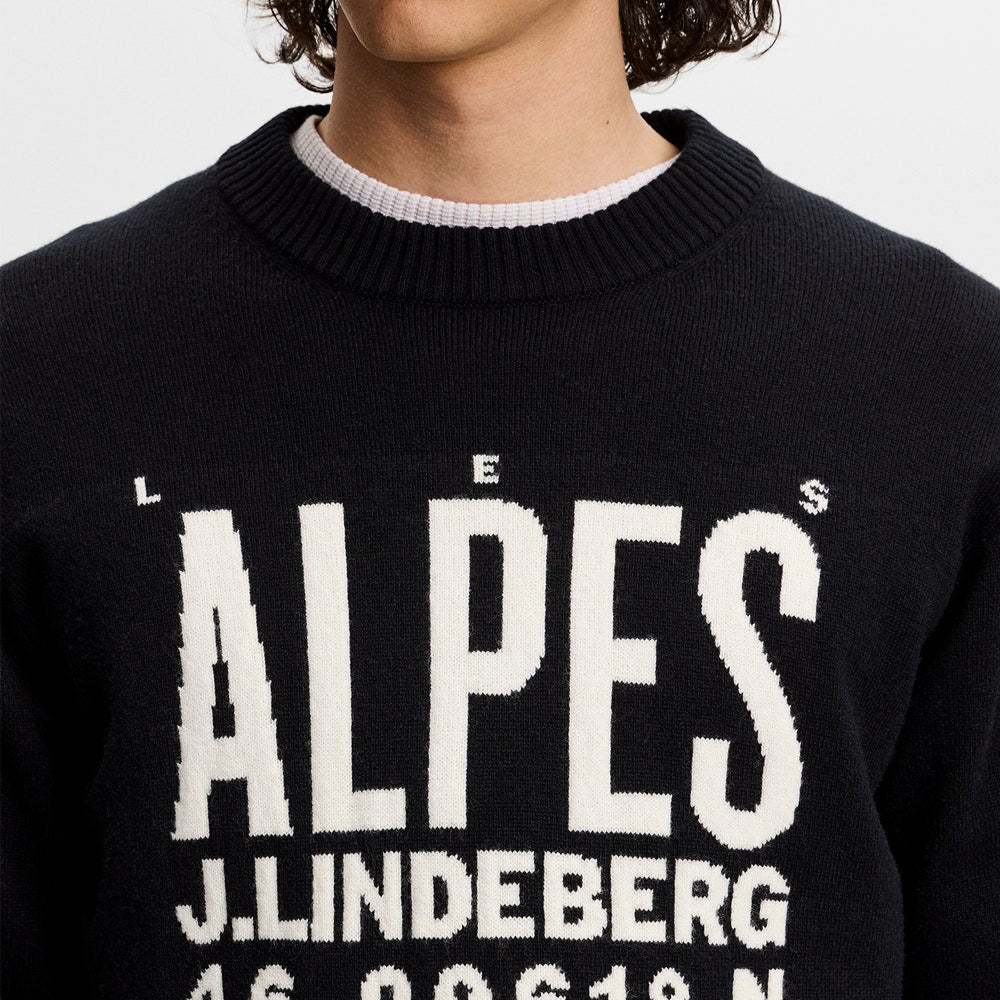 J.Lindeberg Golf Jumper - William Knitted Sweater - Black AW26