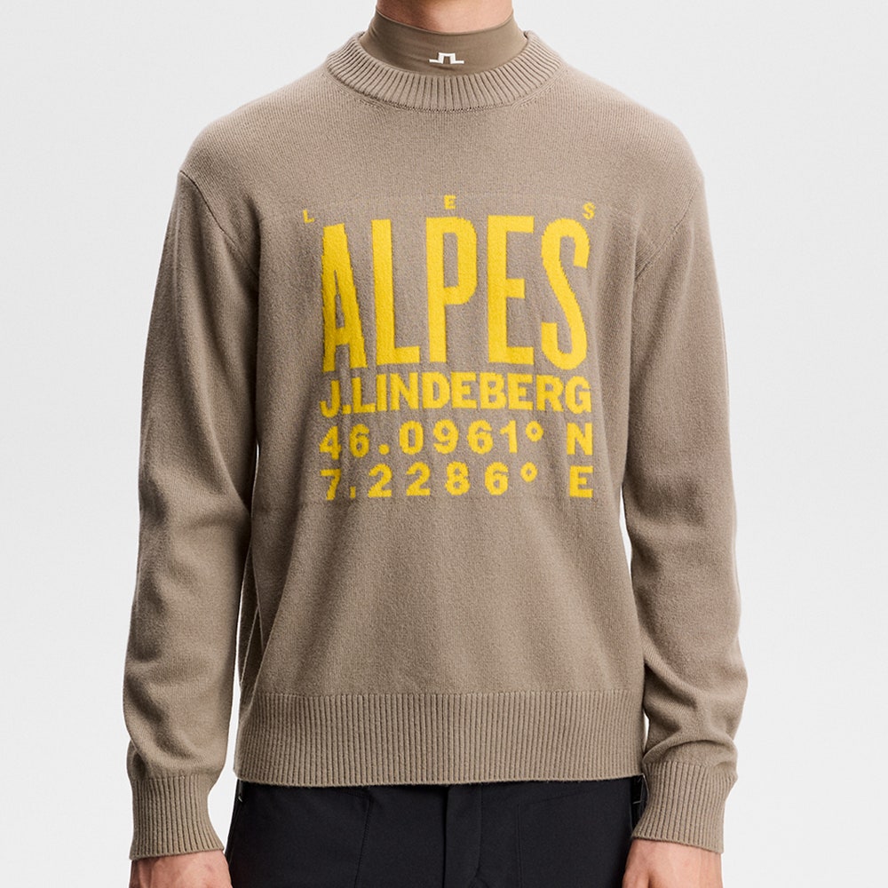 J.Lindeberg Golf Jumper - William Knitted Sweater - Brindle AW26