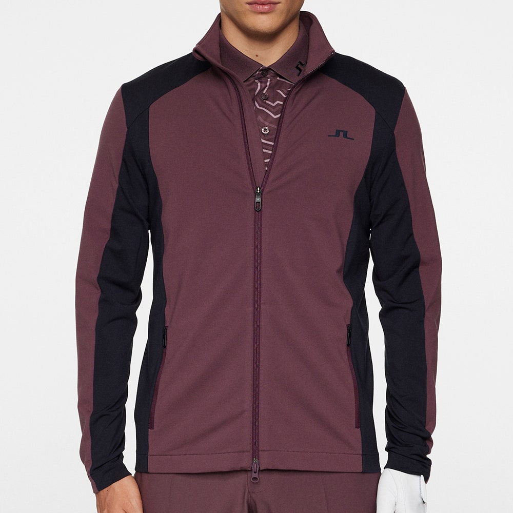 J.Lindeberg Golf Mid Layer - Banks FZ Mid - Huckleberry AW25
