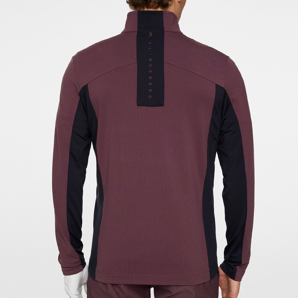 J.Lindeberg Golf Mid Layer - Banks FZ Mid - Huckleberry AW25