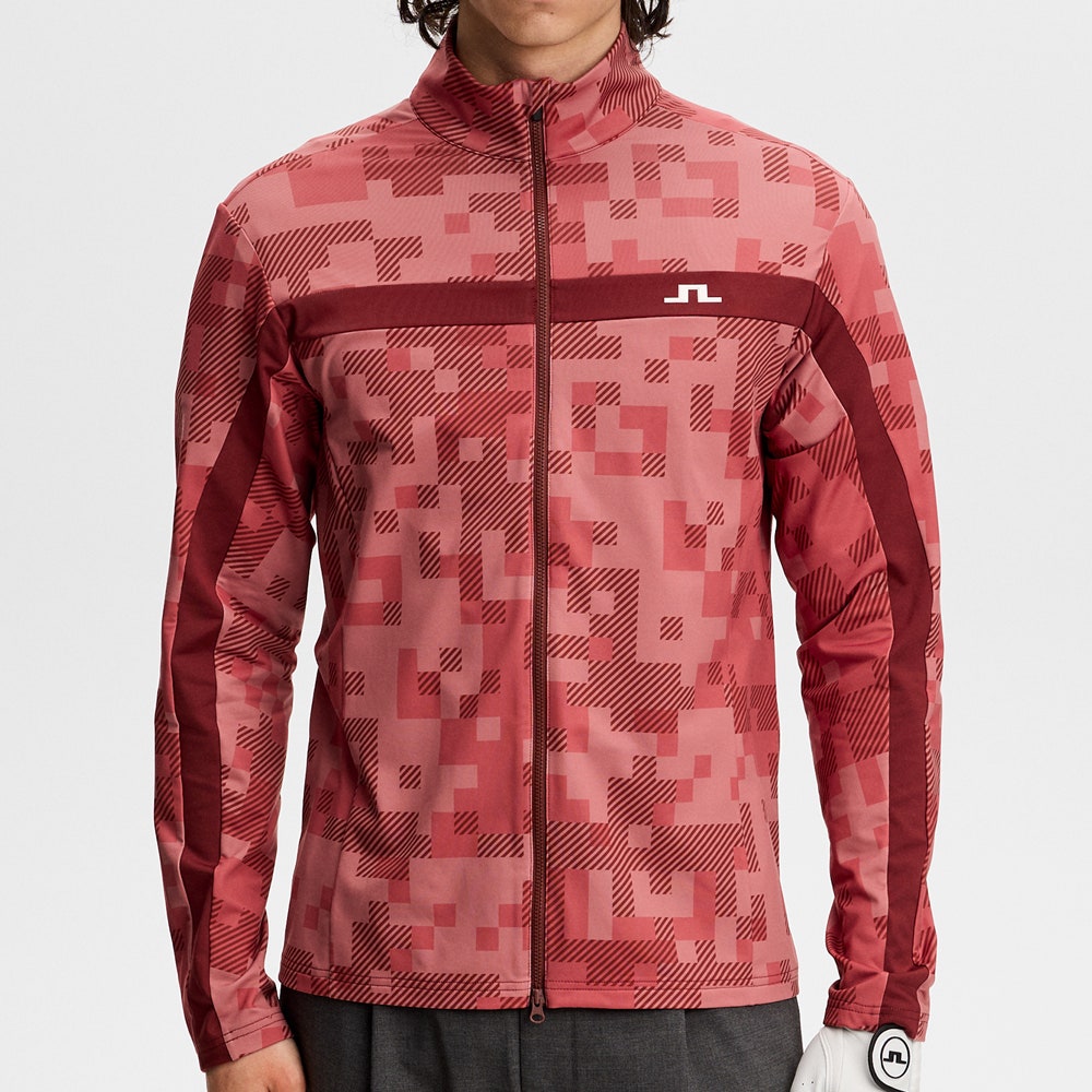 J.Lindeberg Golf Mid Layer - Bridger M Tour 26 Print FZ - Pink SS26