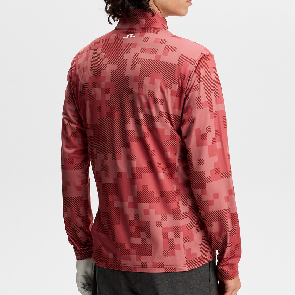 J.Lindeberg Golf Mid Layer - Bridger M Tour 26 Print FZ - Pink SS26