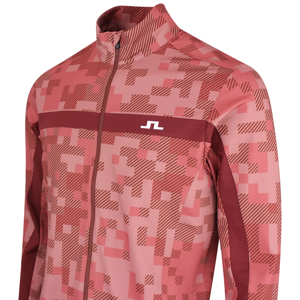 J.Lindeberg Golf Mid Layer - Bridger M Tour 26 Print FZ - Pink SS26