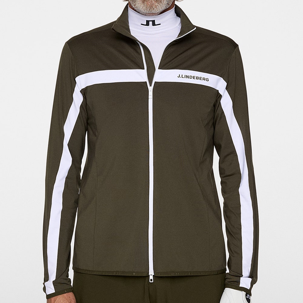 J.Lindeberg Golf Mid Layer - Jarvis FZ Mid - Forest Green AW25