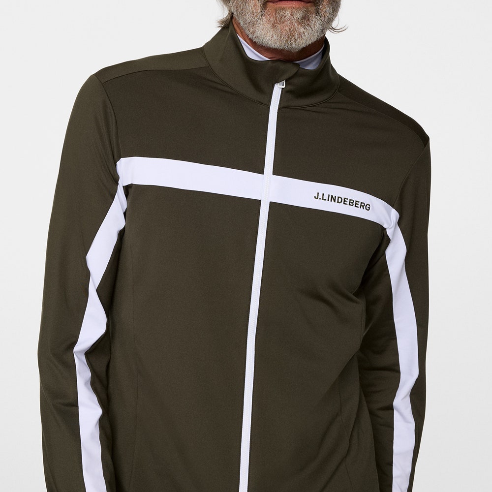 J.Lindeberg Golf Mid Layer - Jarvis FZ Mid - Forest Green AW25