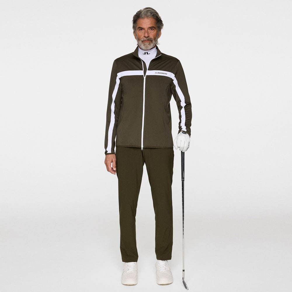 J.Lindeberg Golf Mid Layer - Jarvis FZ Mid - Forest Green AW25