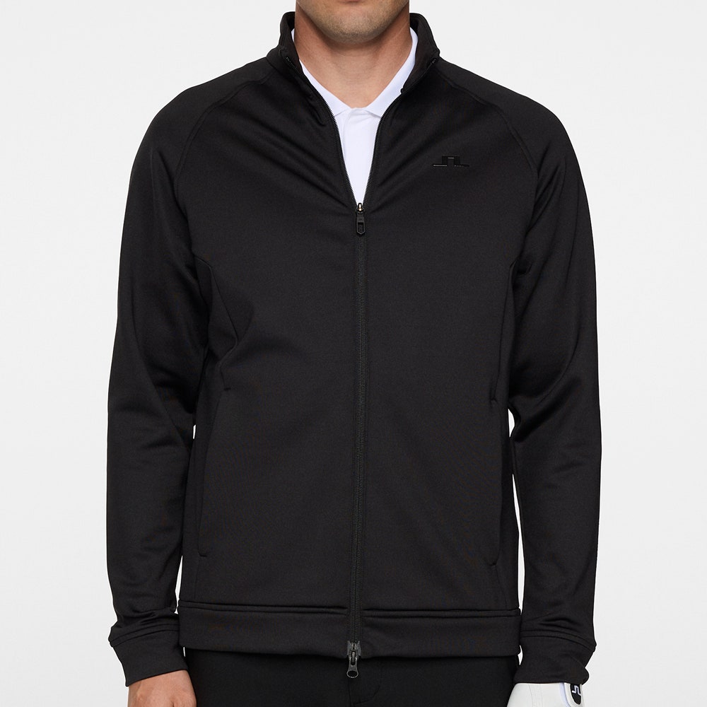 J.Lindeberg Golf Mid Layer - Solarcore FZ Fleece - Black AW25