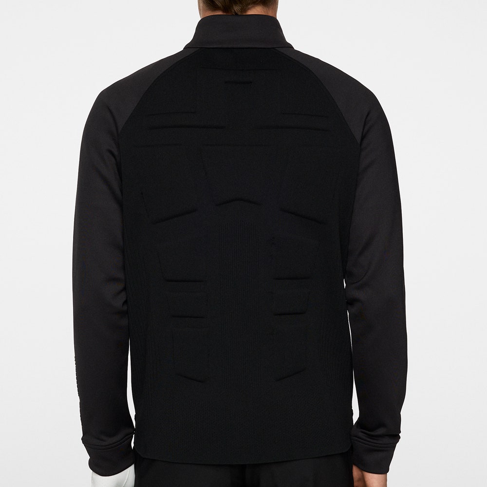 J.Lindeberg Golf Mid Layer - Solarcore FZ Fleece - Black AW25