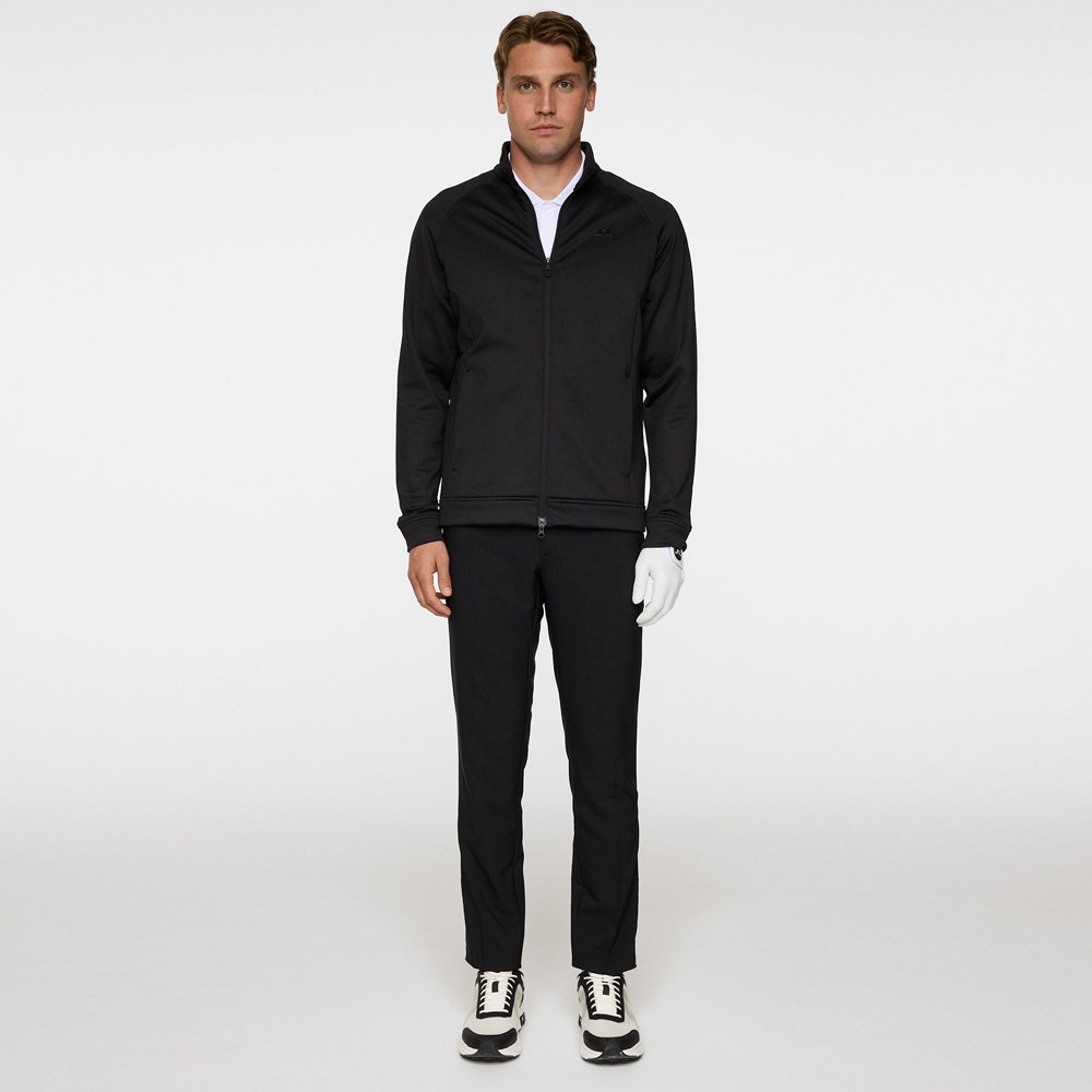 J.Lindeberg Golf Mid Layer - Solarcore FZ Fleece - Black AW25