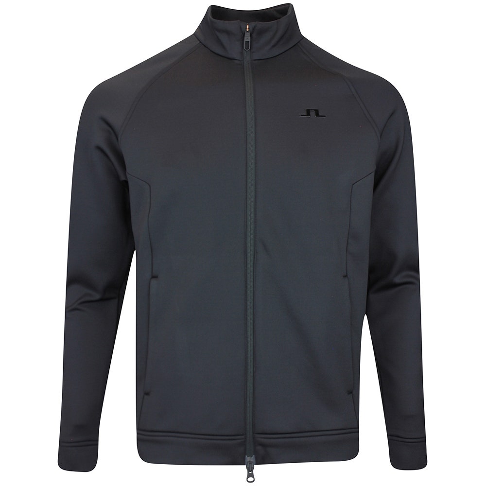 J.Lindeberg Golf Mid Layer - Solarcore FZ Fleece - Black AW25