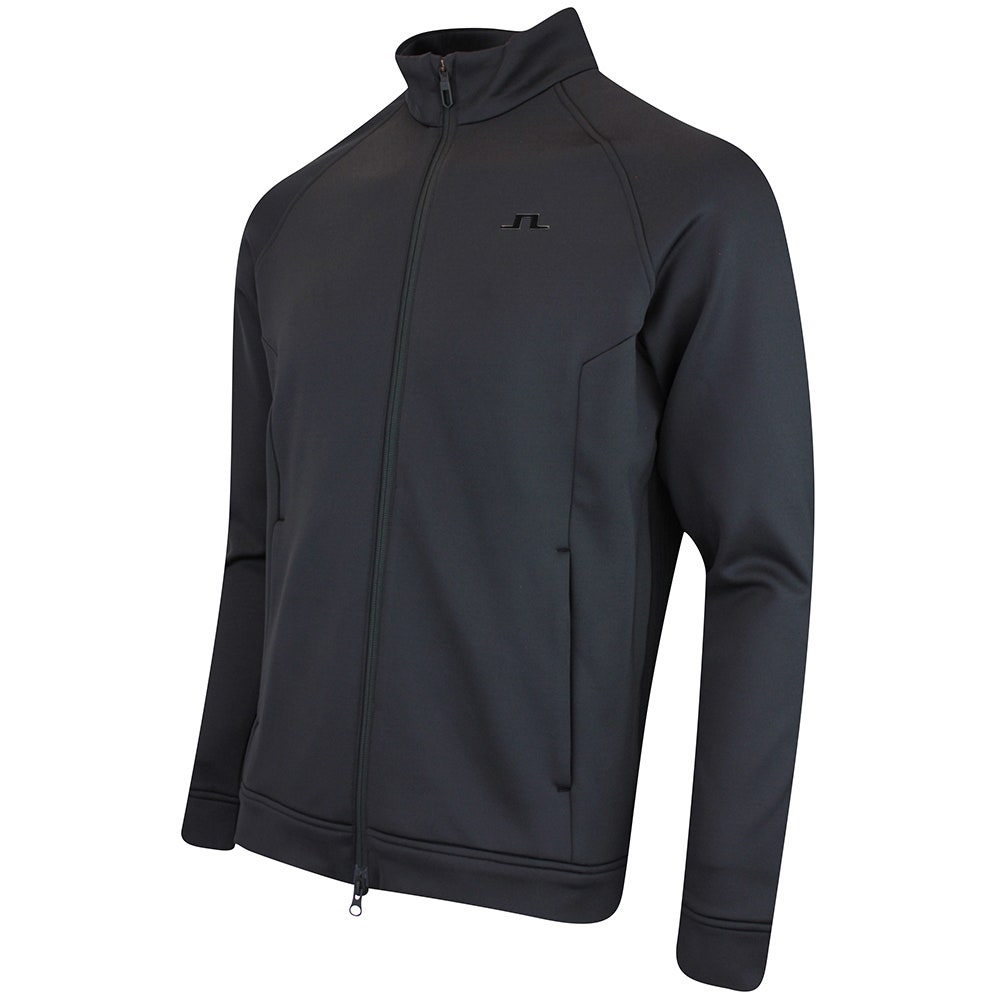 J.Lindeberg Golf Mid Layer - Solarcore FZ Fleece - Black AW25