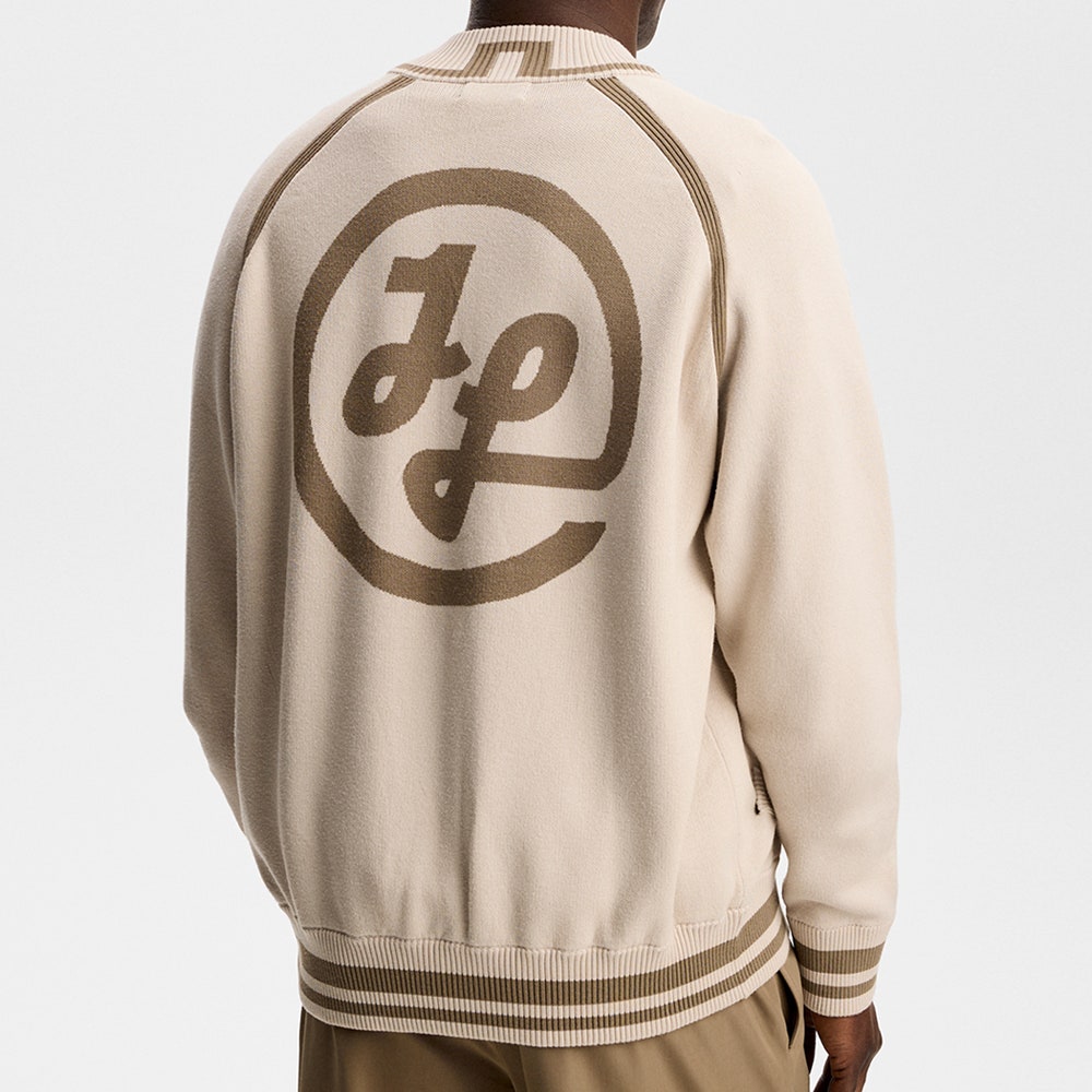 J.Lindeberg Golf Mid Layer - Stanley Knit Bomber - Moonbeam SS26