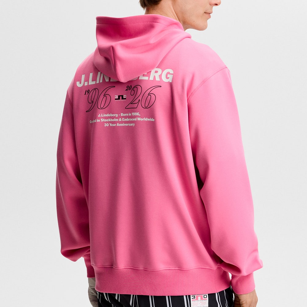 J.Lindeberg Golf Pullover - 30Y Callan Hoodie - Azalea Pink SH26
