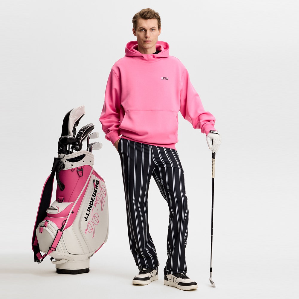 J.Lindeberg Golf Pullover - 30Y Callan Hoodie - Azalea Pink SH26