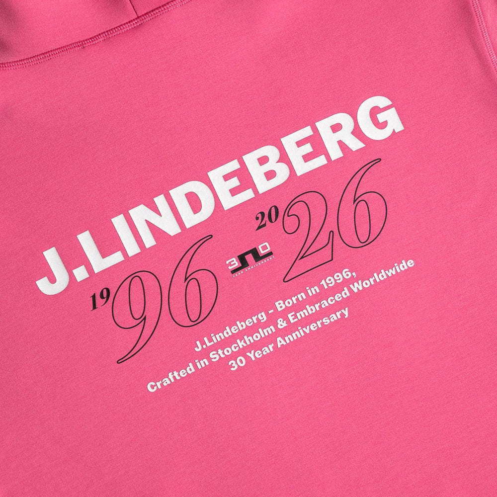 J.Lindeberg Golf Pullover - 30Y Callan Hoodie - Azalea Pink SH26