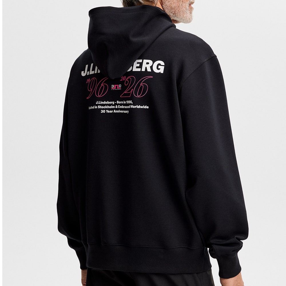 J.Lindeberg Golf Pullover - 30Y Callan Hoodie - Black SH26