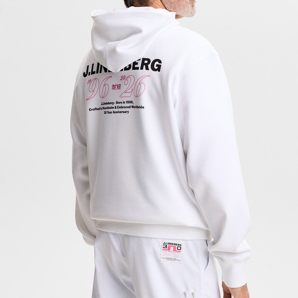 J.Lindeberg Golf Pullover - 30Y Callan Hoodie - White SH26