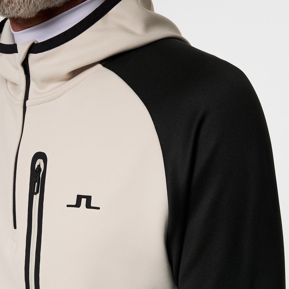 J.Lindeberg Golf Pullover - Adam QZ Hoodie - Black AW25