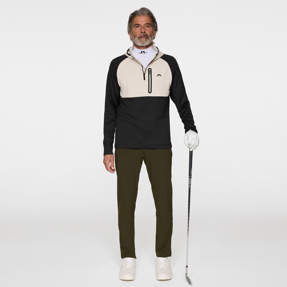 J.Lindeberg Golf Pullover - Adam QZ Hoodie - Black AW25