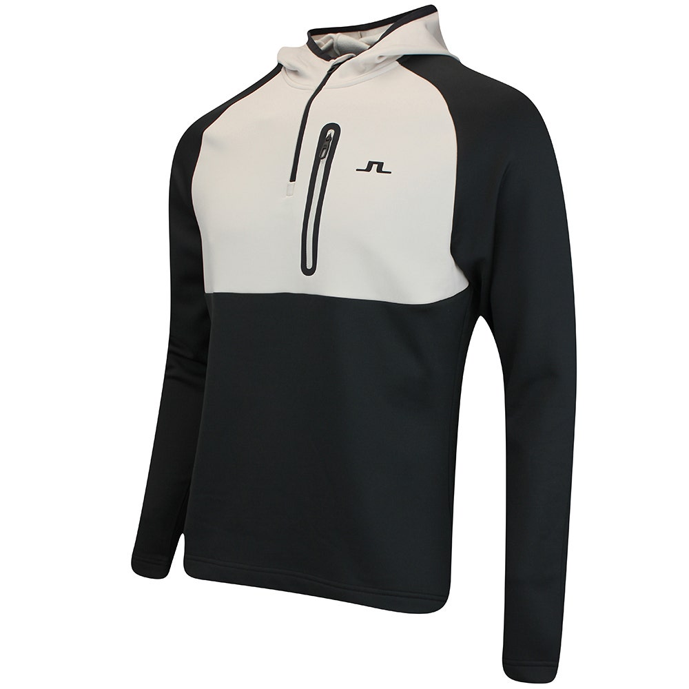 J.Lindeberg Golf Pullover - Adam QZ Hoodie - Black AW25