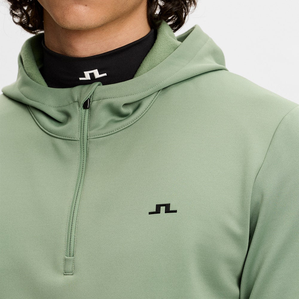 J.Lindeberg Golf Pullover - Aerial QZ Hoodie - Hedge Green SS26