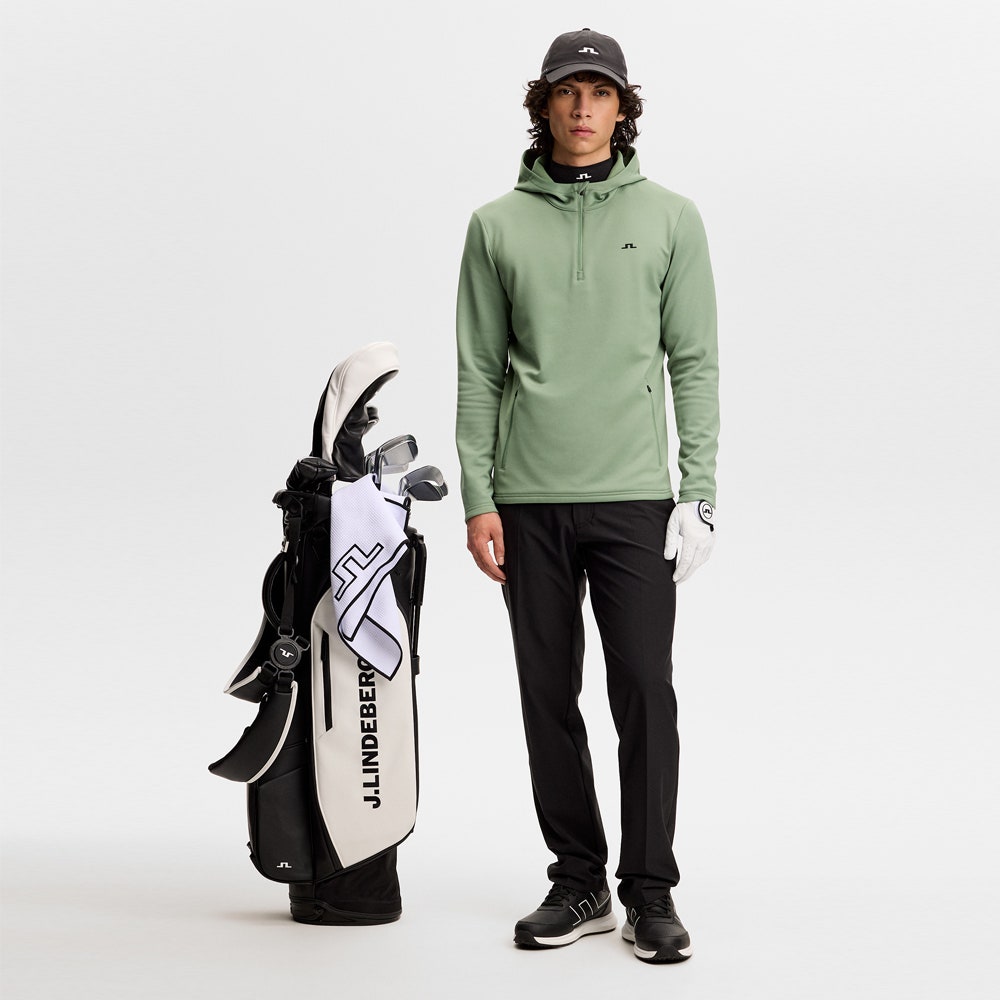 J.Lindeberg Golf Pullover - Aerial QZ Hoodie - Hedge Green SS26