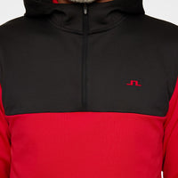 J.Lindeberg Golf Pullover - Banks QZ Hoodie - Barbados Cherry PS26
