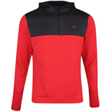 J.Lindeberg Golf Pullover - Banks QZ Hoodie - Barbados Cherry PS26
