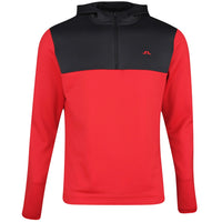 J.Lindeberg Golf Pullover - Banks QZ Hoodie - Barbados Cherry PS26