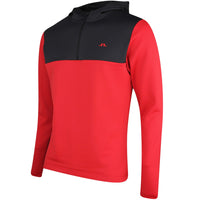 J.Lindeberg Golf Pullover - Banks QZ Hoodie - Barbados Cherry PS26