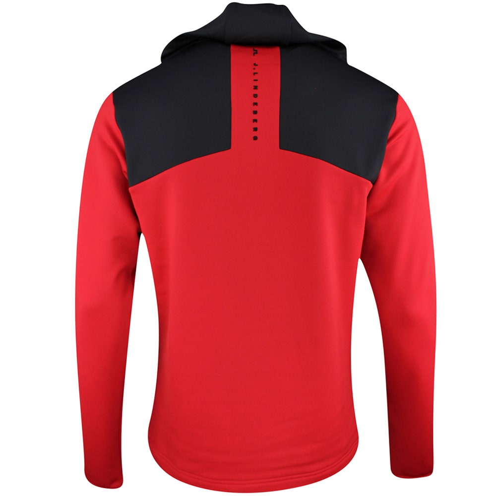 J.Lindeberg Golf Pullover - Banks QZ Hoodie - Barbados Cherry PS26