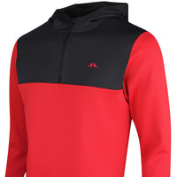 J.Lindeberg Golf Pullover - Banks QZ Hoodie - Barbados Cherry PS26