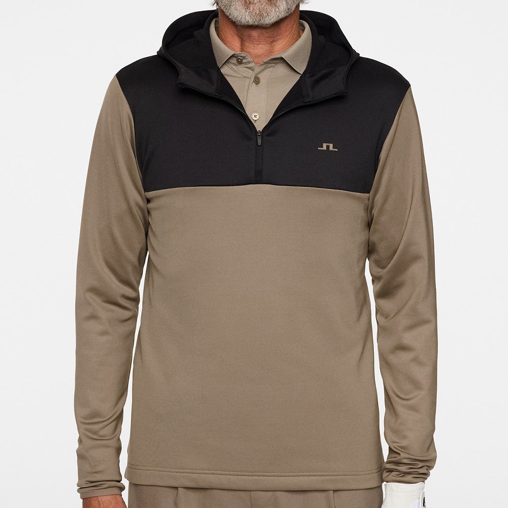 J.Lindeberg Golf Pullover - Banks QZ Hoodie - Brindle PS26