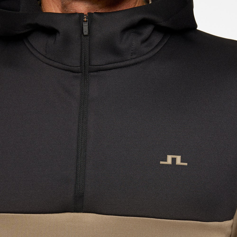 J.Lindeberg Golf Pullover - Banks QZ Hoodie - Brindle PS26