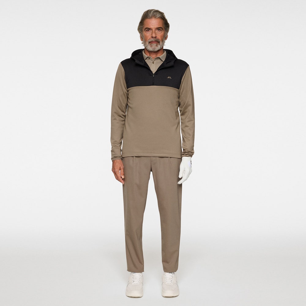 J.Lindeberg Golf Pullover - Banks QZ Hoodie - Brindle PS26