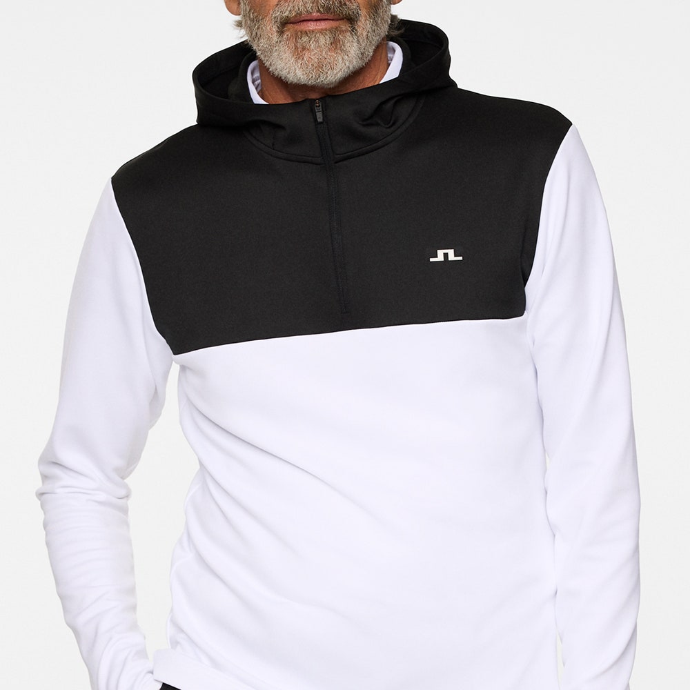 J.Lindeberg Golf Pullover - Banks QZ Hoodie - White PS26