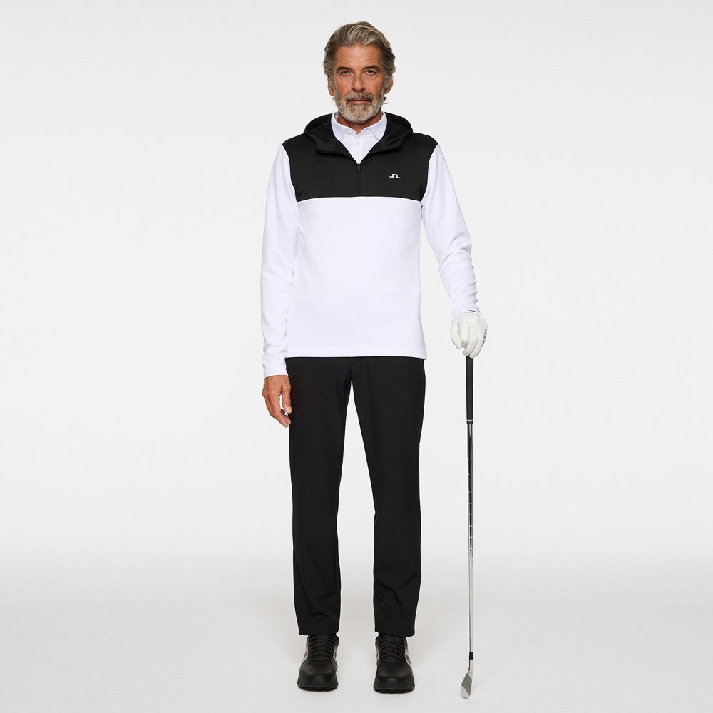 J.Lindeberg Golf Pullover - Banks QZ Hoodie - White PS26
