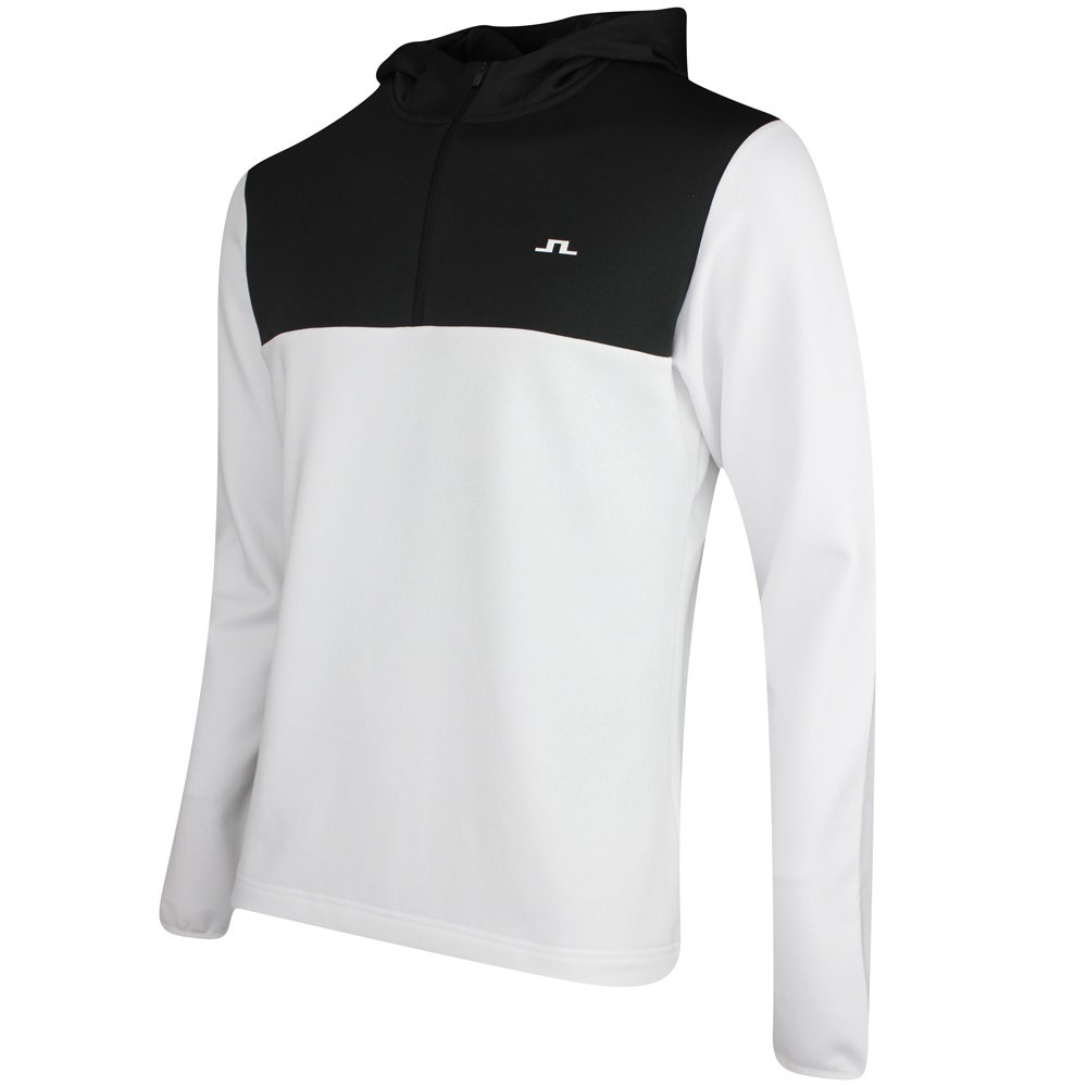 J.Lindeberg Golf Pullover - Banks QZ Hoodie - White PS26