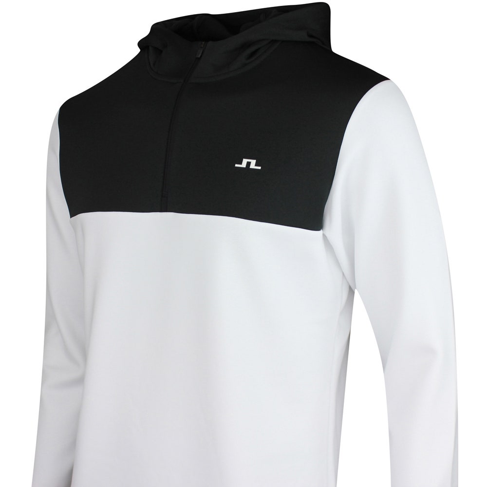 J.Lindeberg Golf Pullover - Banks QZ Hoodie - White PS26
