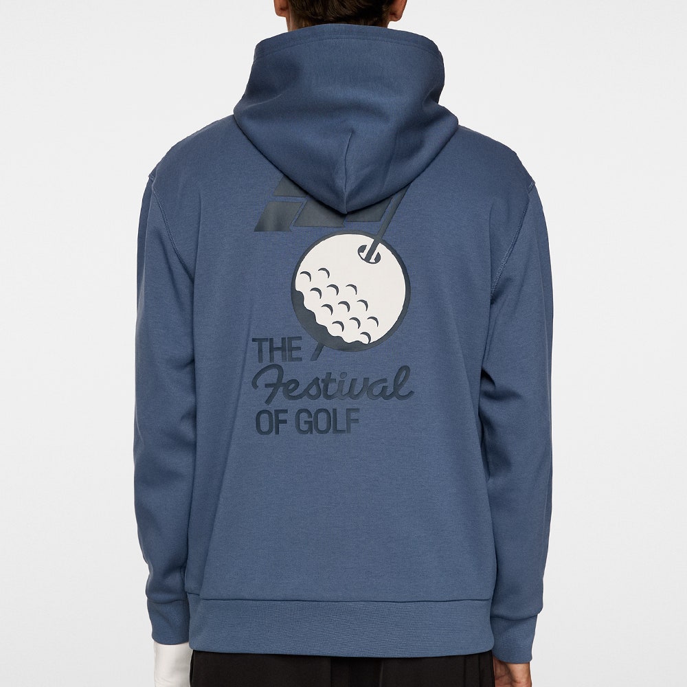 J.Lindeberg Golf Pullover - Billy Hoodie DPWT - Vintage Indigo AW25