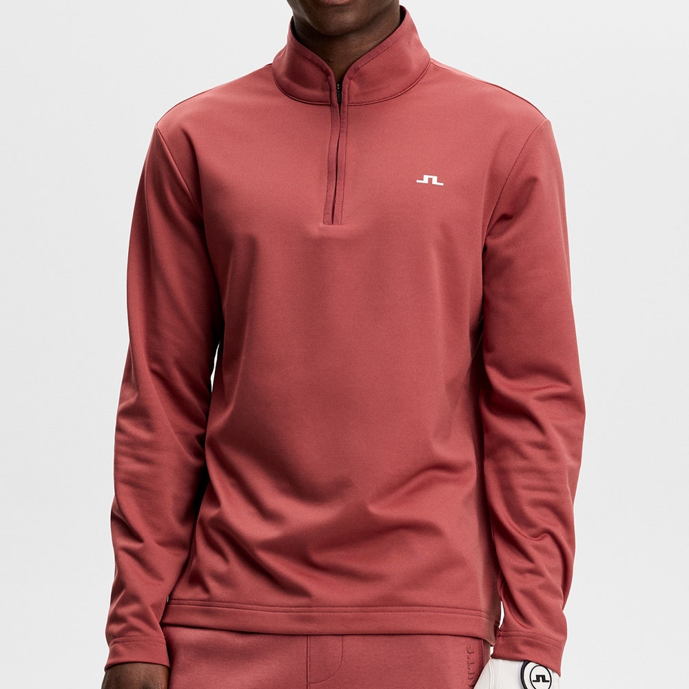 J.Lindeberg Golf Pullover - Clide QZ - Apple Butter SS26